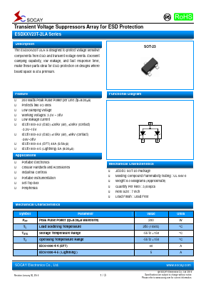 ESD05V23T-2LA Datasheet PDF Socay Electornics Co., Ltd.