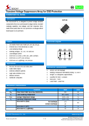 ESD12V26T-5L Datasheet PDF Socay Electornics Co., Ltd.