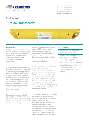 7815 Datasheet PDF Sonardyne sound in depth