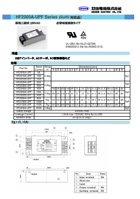 HF2050A-UPF Datasheet PDF Soshin electric Co., Ltd.