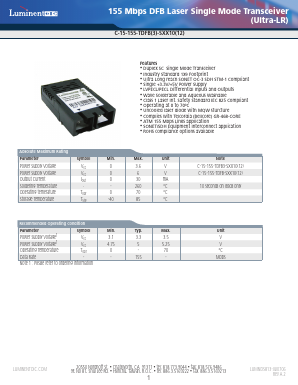 C-15-155-TDFB3-SST12D Datasheet PDF Source Photonics, Inc.