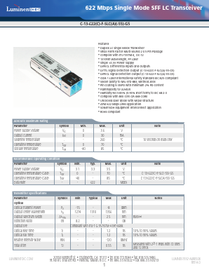 C-13-622-F-SLCA-G5 Datasheet PDF Source Photonics, Inc.