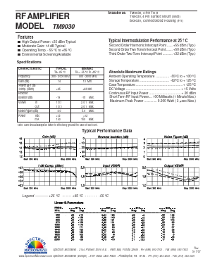 TM9030 Datasheet PDF Spectrum Microwave, Inc.