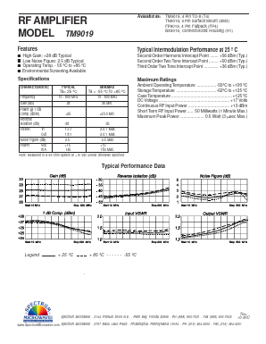 TM9019 Datasheet PDF Spectrum Microwave, Inc.