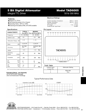 TAD6005 Datasheet PDF Spectrum Microwave, Inc.
