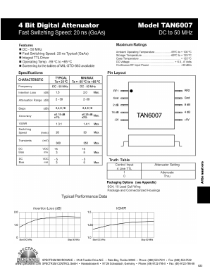 TAN6007 Datasheet PDF Spectrum Microwave, Inc.
