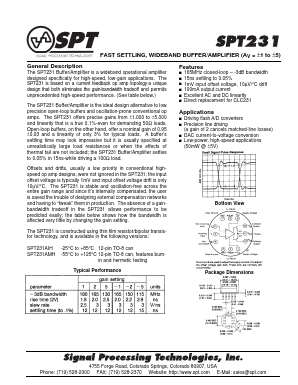 SPT231 Datasheet PDF Signal Processing Technologies