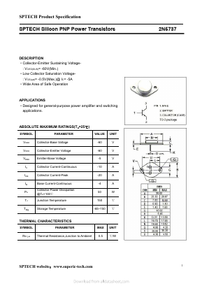 2N5737 Datasheet PDF Shenzhen SPTECH Microelectronics Co., Ltd.