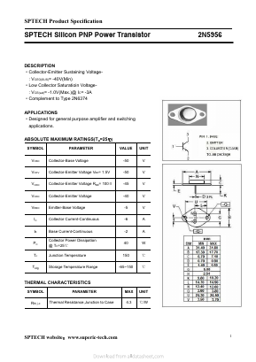 2N5956 Datasheet PDF Shenzhen SPTECH Microelectronics Co., Ltd.