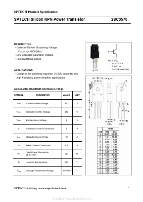 C3570 Datasheet PDF Shenzhen SPTECH Microelectronics Co., Ltd.