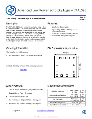 74ALS93 Datasheet PDF Silicon Supplies