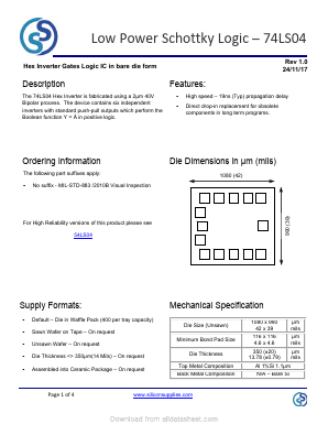 74LS04 Datasheet PDF Silicon Supplies