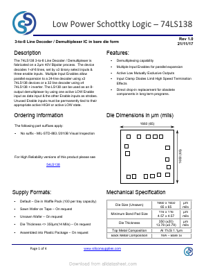 74LS138 Datasheet PDF Silicon Supplies