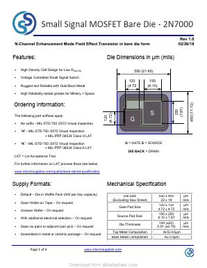 2N7000 Datasheet PDF Silicon Supplies