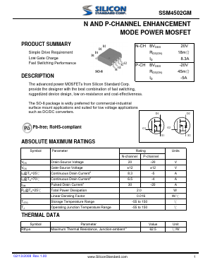 SSM4502GM Datasheet PDF Silicon Standard Corp.