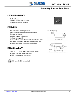 SK22A Datasheet PDF Silicon Standard Corp.