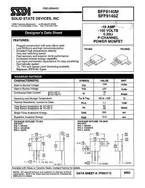 SFF9140M Datasheet PDF Solid State Devices, Inc.