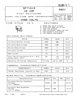 SFT1618 Datasheet PDF Solid State Devices, Inc.