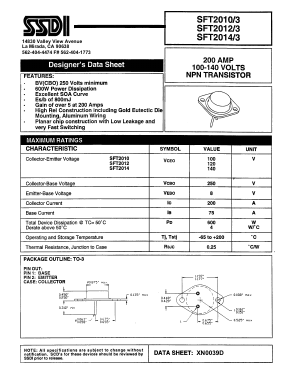 SFT2012/3 Datasheet PDF Solid State Devices, Inc.