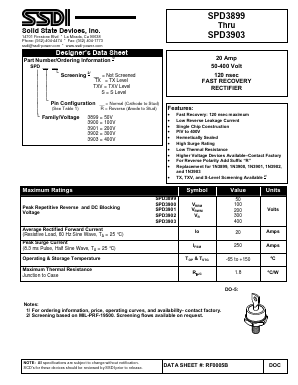 SPD3902S Datasheet PDF Solid State Devices, Inc.