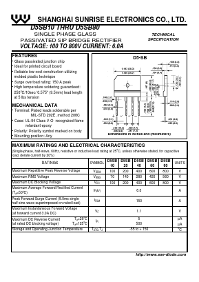 D5SB10 Datasheet PDF Shanghai Sunrise Electronics