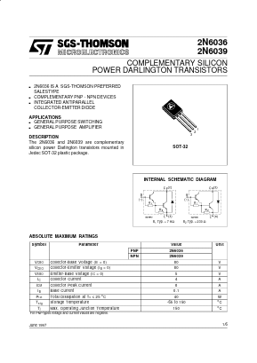 2N6036 Datasheet PDF STMicroelectronics