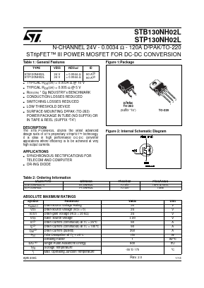 B130NH02L Datasheet PDF STMicroelectronics