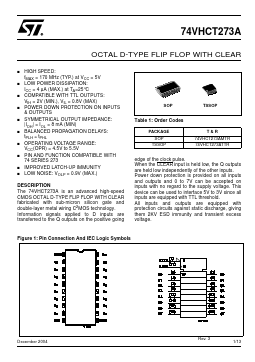 74VHCT273A Datasheet PDF STMicroelectronics