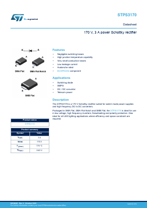 STPS3170 Datasheet PDF STMicroelectronics