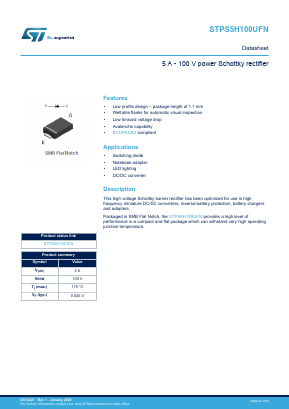 STPS5H100UFN Datasheet PDF STMicroelectronics