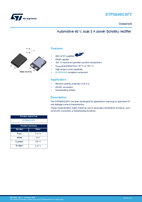 STPS640CSFY Datasheet PDF STMicroelectronics