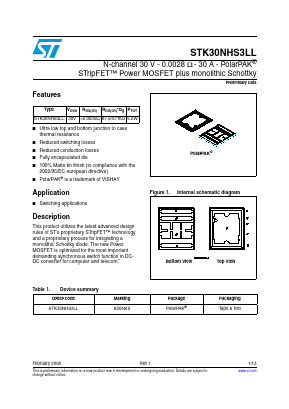 STK30NHS3LL Datasheet PDF STMicroelectronics