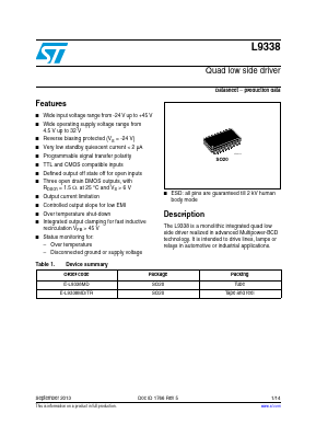 E-L9338MD-TR Datasheet PDF STMicroelectronics