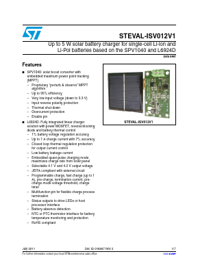 STEVAL-ISV012V1 Datasheet PDF STMicroelectronics