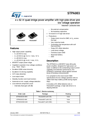 STPA003 Datasheet PDF STMicroelectronics