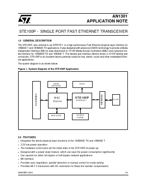 AN1301 Datasheet PDF STMicroelectronics