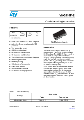 VNQ810PTR-E Datasheet PDF STMicroelectronics