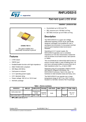 RHFLVDS315K01V Datasheet PDF STMicroelectronics