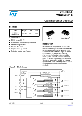 VNQ860SP13TR-E Datasheet PDF STMicroelectronics