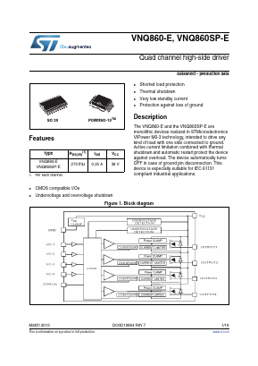 VNQ860SP-E Datasheet PDF STMicroelectronics