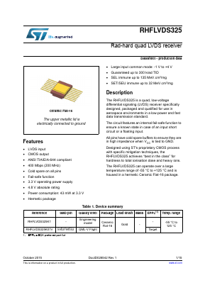 5962F98652 Datasheet PDF STMicroelectronics