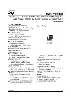M72DW64000B70ZT Datasheet PDF STMicroelectronics