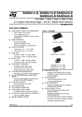 NAND01GR3B2AV1E Datasheet PDF STMicroelectronics