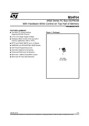 M34F04 Datasheet PDF STMicroelectronics