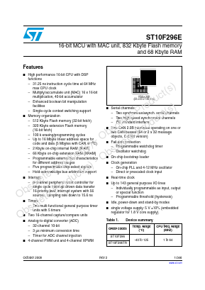 ST10F296E Datasheet PDF STMicroelectronics