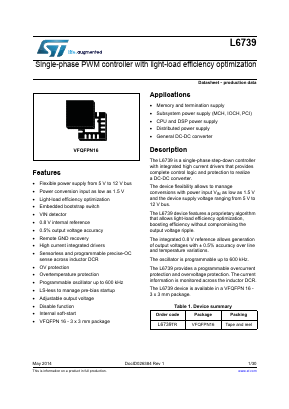 L6739TR Datasheet PDF STMicroelectronics