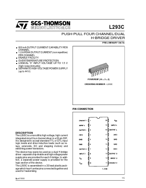 L293C Datasheet PDF STMicroelectronics