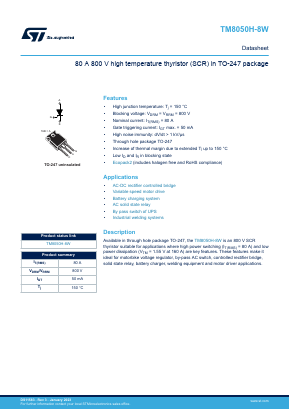 TM8050H8 Datasheet PDF STMicroelectronics