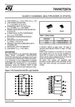 74VHCT257A Datasheet PDF STMicroelectronics