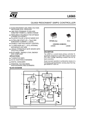 L6565D Datasheet PDF STMicroelectronics